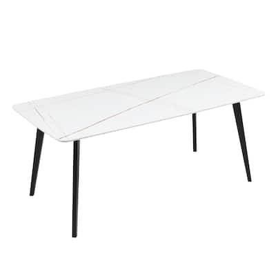 Porcelain Dining Table White 70"