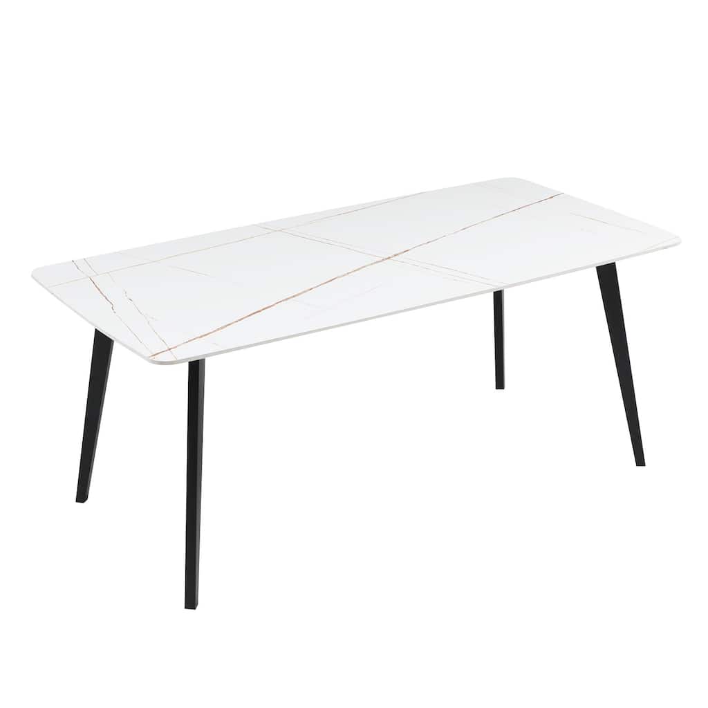 Porcelain Dining Table White 70"