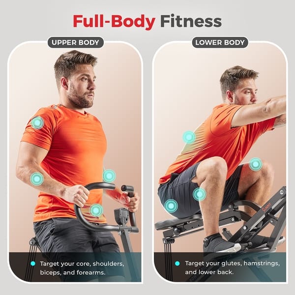 Sunny Health & Fitness Row-N-Ride Squat Assist Trainer, Foldable & Easy Setup Exercise W/Adjustable Resistance Used A Few Times Over The Years In Great Condition