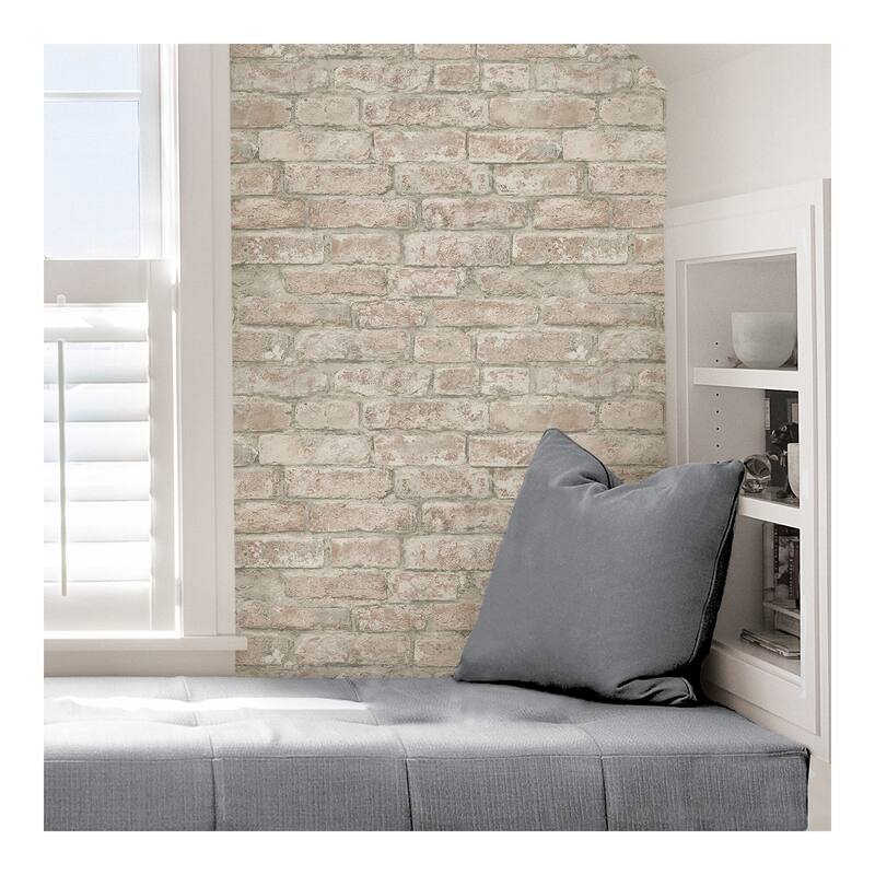 InHome White Washed Denver Brick Peel & Stick W - 198in x 20.5in x 0.025in