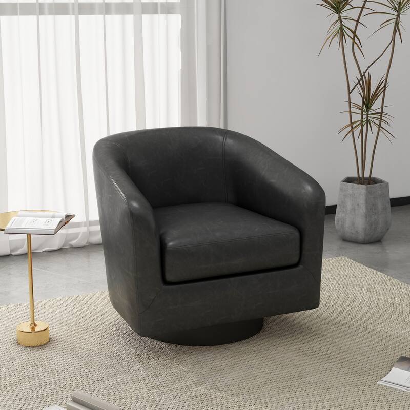Modern 360°Swivel Accent Chairs Barrel Armchairs