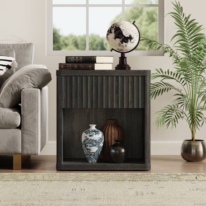 SICOTAS Nightstand with 1 Drawer and Open Storage