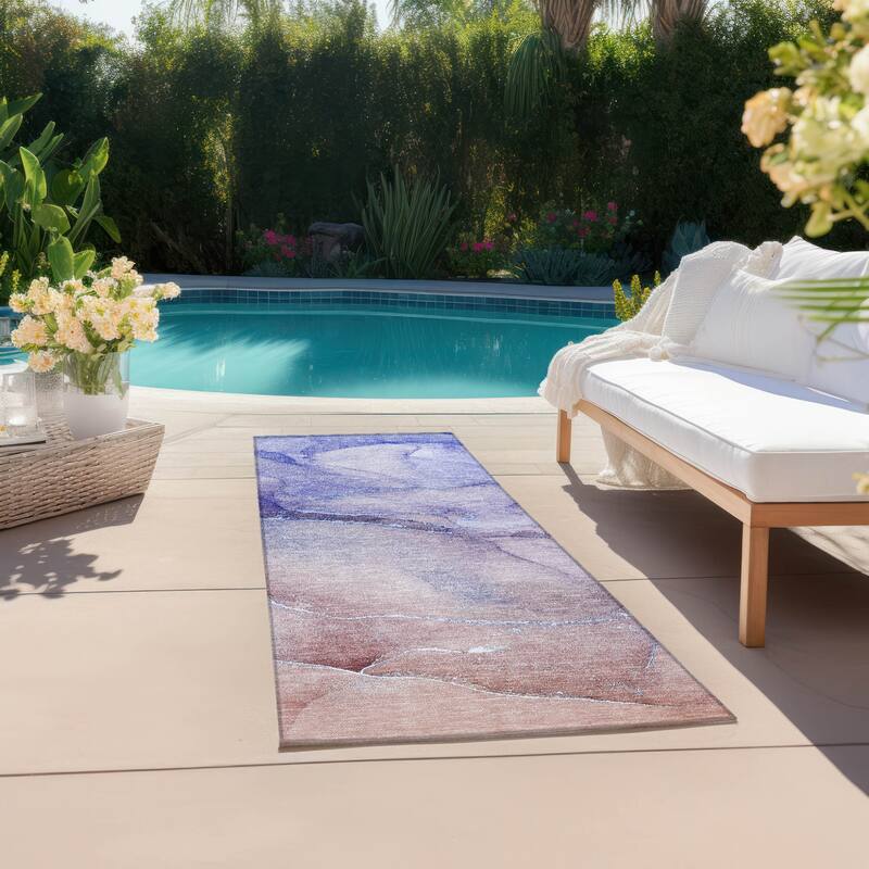 Fax Unique Abstract Weather Resistant Versatile Elegance Outdoor Rug
