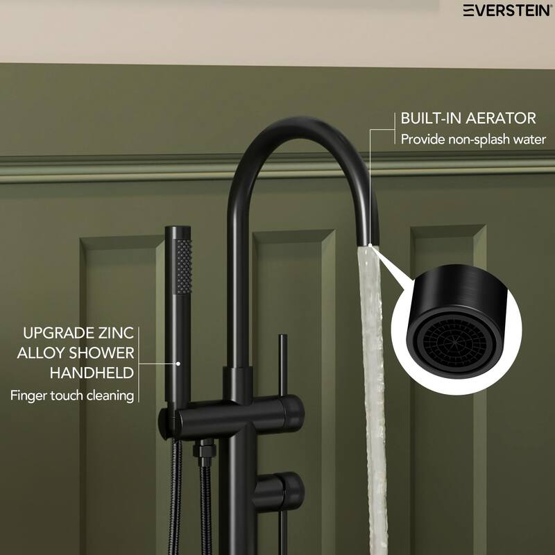 Single-Handle Freestanding Tub Faucet With Hand Shower