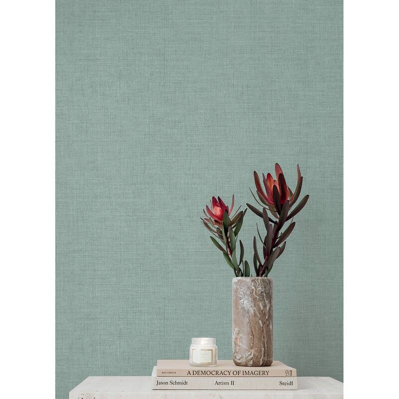 A-Street Prints Alba Light Blue Open Weave Wallpaper