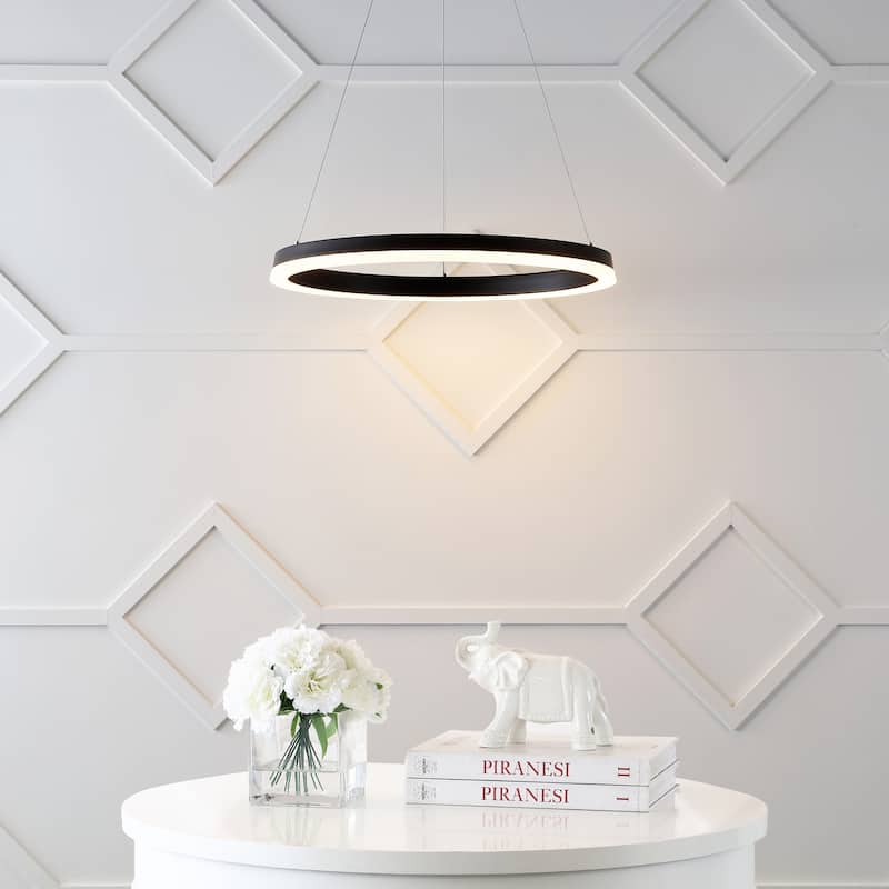 Benton 23.5" 1-Light LED Metal Hoop Pendant, by JONATHAN Y