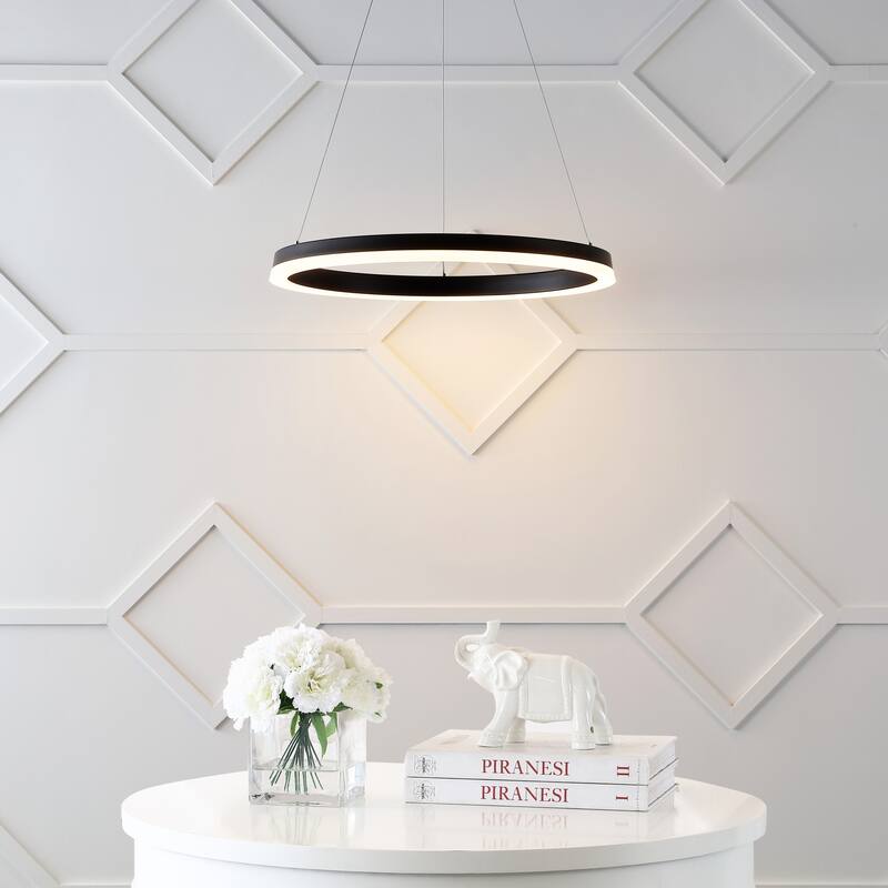 Kinsley Modern Bohemian Iron Integrated LED Pendant by JONATHAN Y