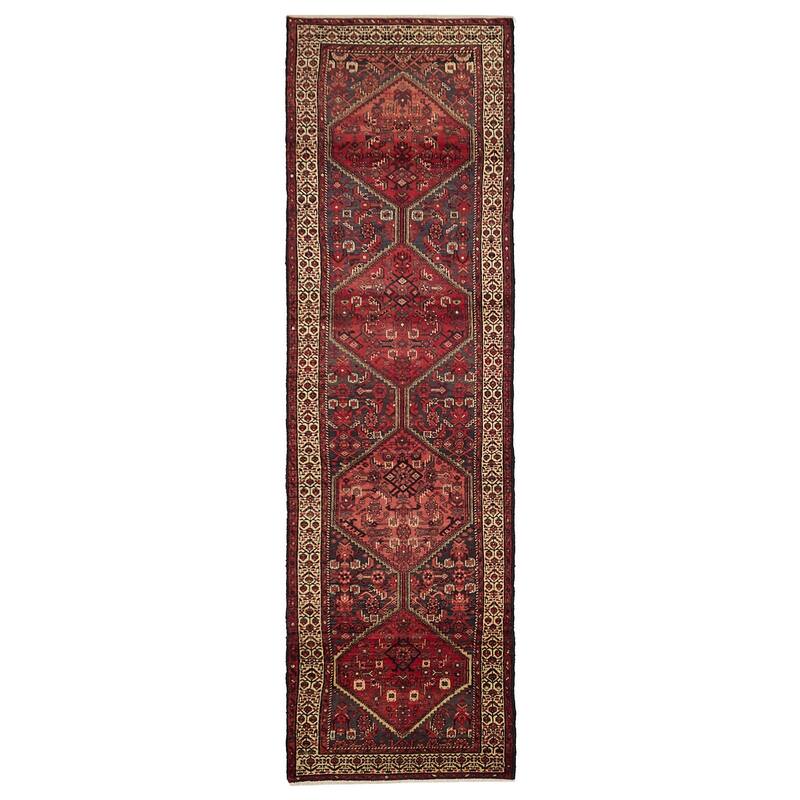 ECARPETGALLERY Hand-knotted Andelz Red Wool Rug - 3'9 x 13'0
