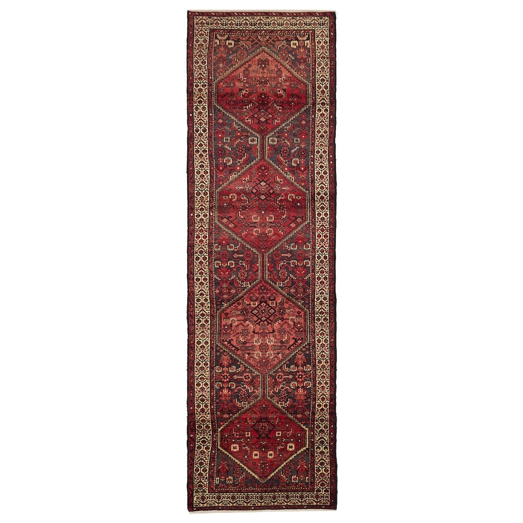 ECARPETGALLERY Hand-knotted Andelz Red Wool Rug - 3'9 x 13'0