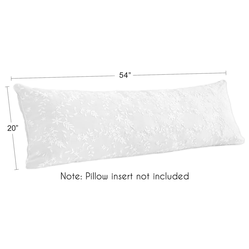 White Floral Vintage Lace Body Pillow Case (Pillow Not Included