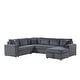 preview thumbnail 18 of 18, Ruxley 123"W Corduroy Sleeper Sectional Sofa with Right-Facing Storage Chaise and Throw Pillows