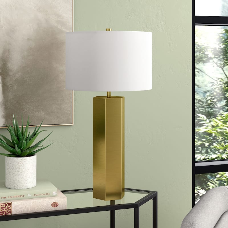 Warren 27.25" Tall Table Lamp with Fabric Shade - 27.5" Tall