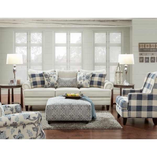 Buffalo check armchair and ottoman sale