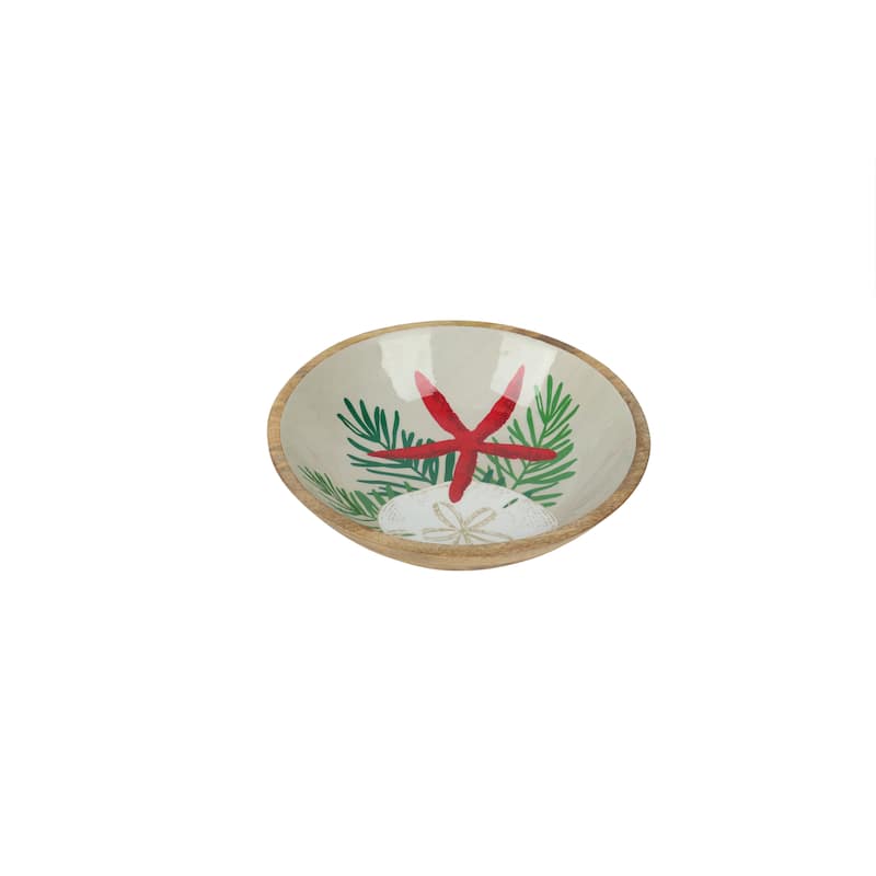 Seaside Greetings Mango Wood Bowl