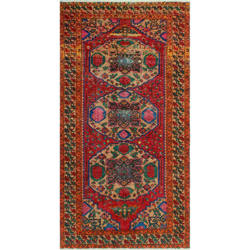 Noori Rug Vintage Distressed Wali Red/Beige Rug - 5'0" x 9'10"