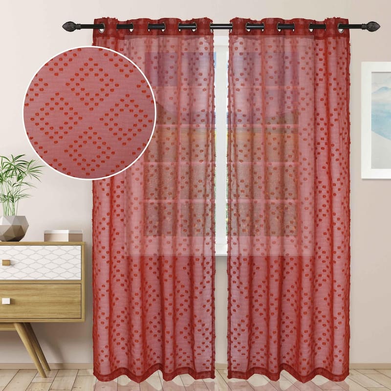 Superior Austen Sheer Grommet Curtain Panel Pair