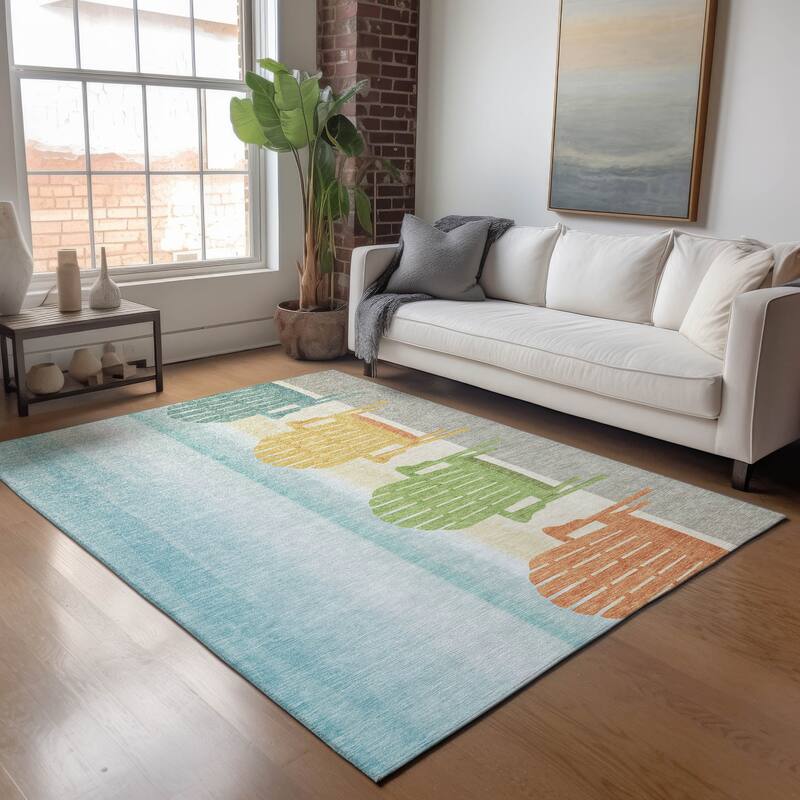 Premium Washable Super Soft Beach Chairs Mayfield Rug - 10' x 14' - Multi - Rectangle