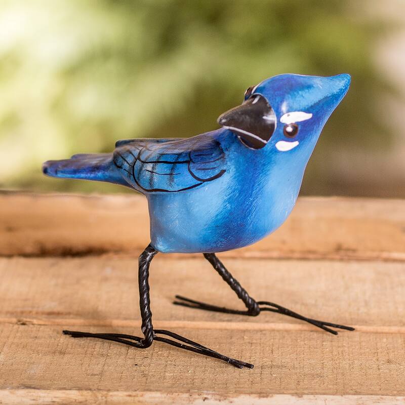 Novica Handmade Stellers Jay Ceramic Figurine