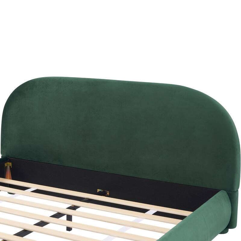 Christopher Knight Home - Dreamy Simple Modern Cream Boucle Upholstered King Bed with Curved Headboard
