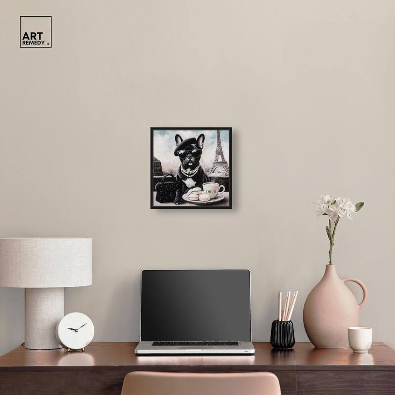 Frenchie in Paris Treats Canvas by Art Remedy