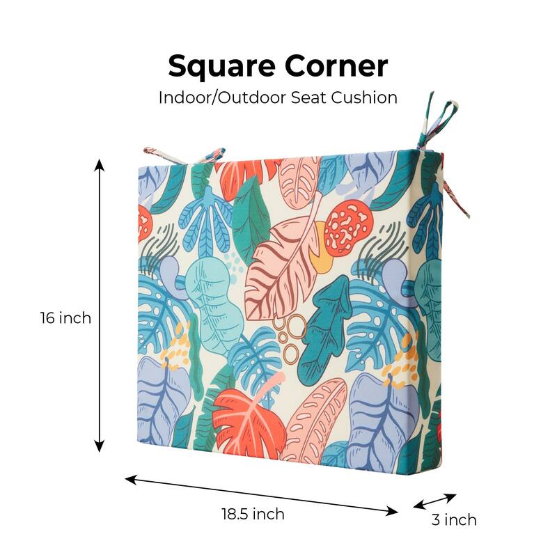 Set of 4 Solid Soft Outdoor Patio Deep Seat Cushion
