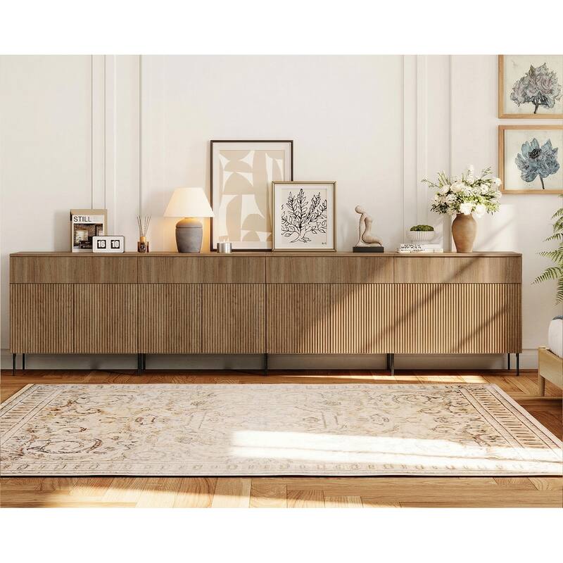 Modern Wood 31.5" Dresser With Reeded Design, Minimalist Dresser Organizer Storage - Walnut - 4-drawer