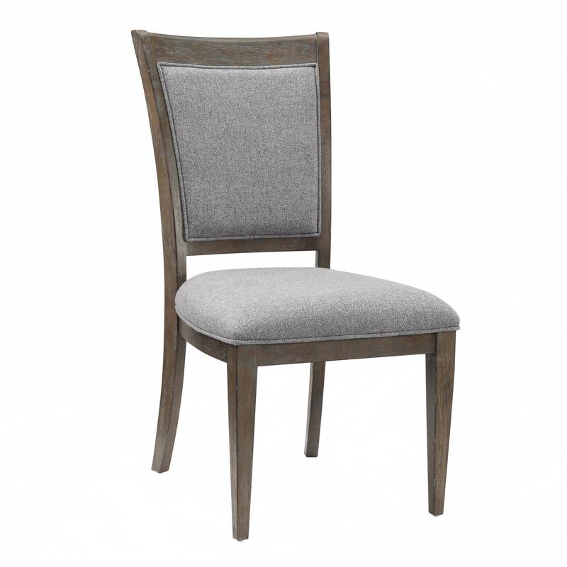 Transitional Brown Gray Side Chairs Set of 2