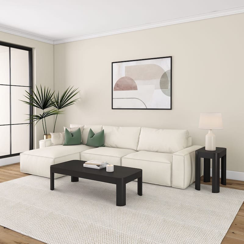 Plank and Beam Contour Rectangular Side Table - 25"