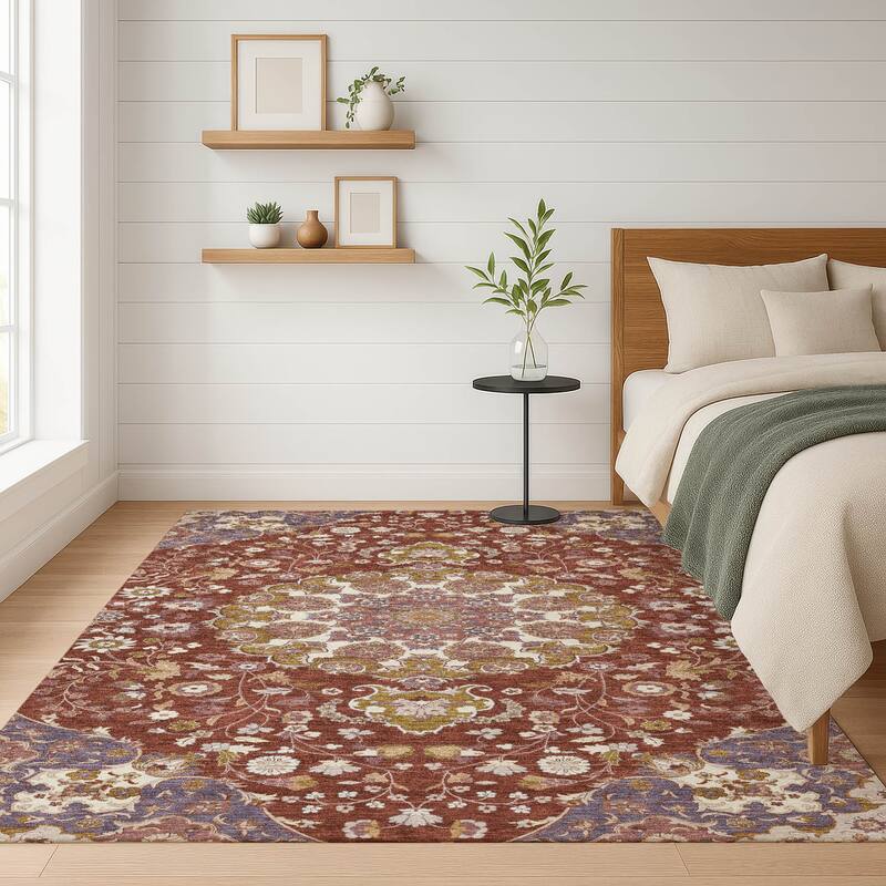 Machine Washable Indoor/ Outdoor Global Eckley Chantille Rug