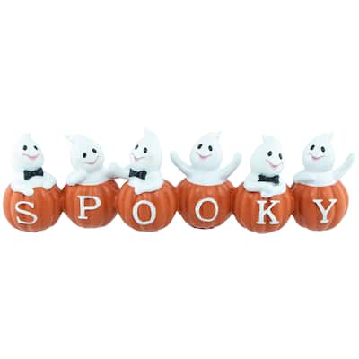 15" Ghosts and Pumpkins "Spooky" Halloween Decoration