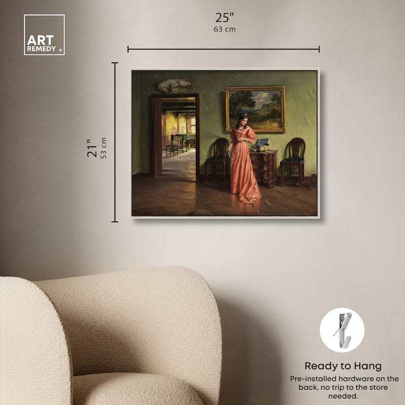 Woman and the Necklace Canvas by Art Remedy