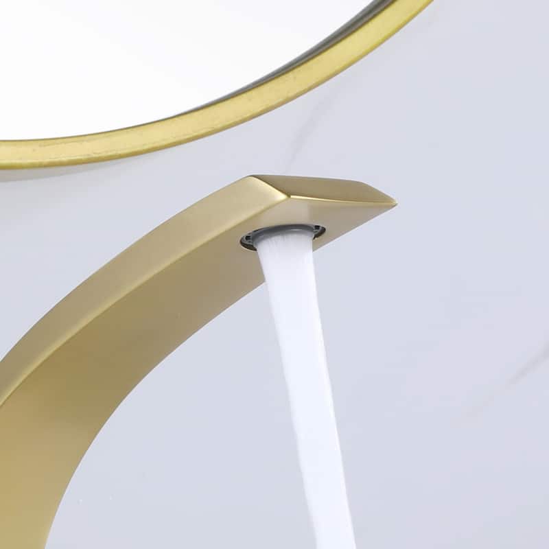 Rbrohant 7"H Single-Handle Bathroom Faucet with Deckplate, Vessel Faucet for Bathroom