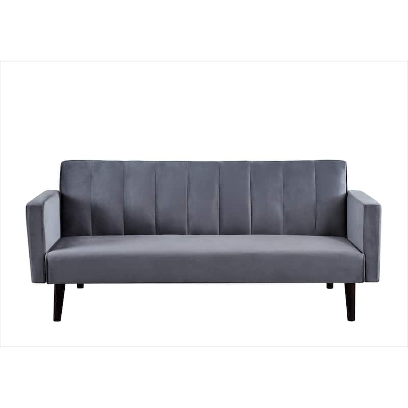 72" Velvet Convertible Futon Sofa Bed-Full Out Twin Sleeper Couch