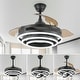 preview thumbnail 31 of 38, Cusp Barn 42'' Retractable Ceiling Fan with Lights and Remote Modern 6 Speeds LED Ceiling Light