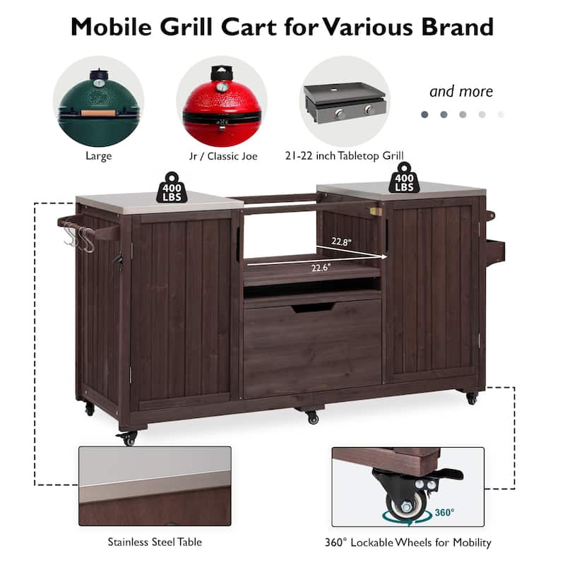 Outdoor Kitchen Island for Big Green Egg Grills