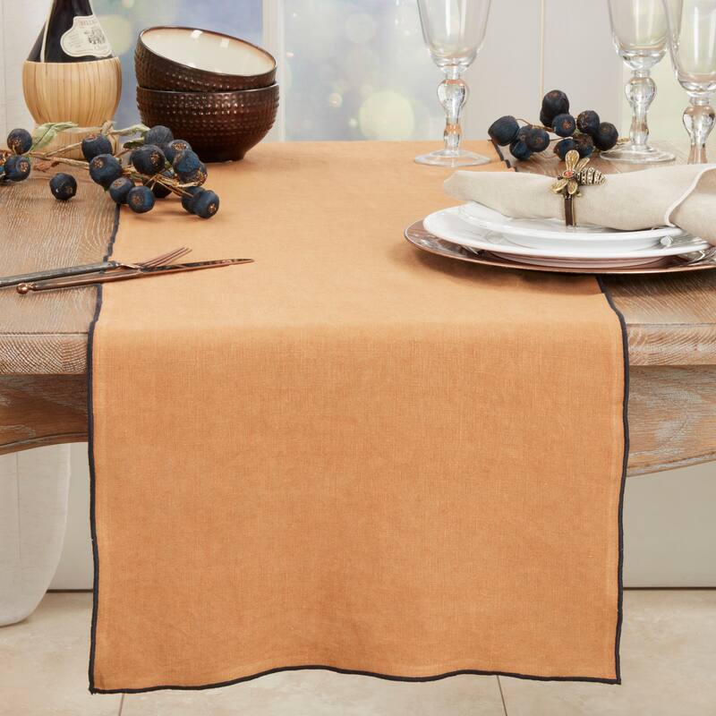 Stonewashed Stitched Edge Table Runner