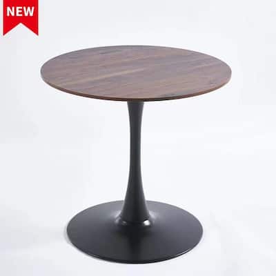 BLACK AND WALNUT Tulip Table Mid-century Dining Table for 2-4