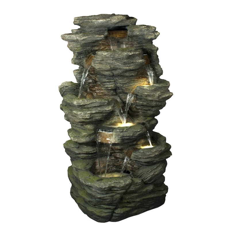 Rock Multi Level Fountain With LED