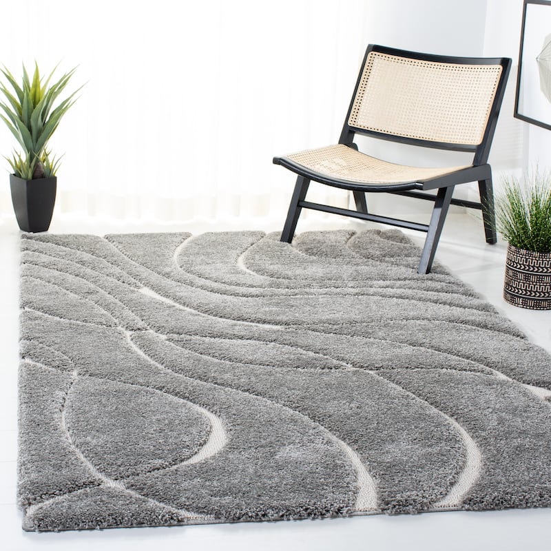 SAFAVIEH Florida Shag Sigtraud Abstract Waves 1.2-inch Thick Rug