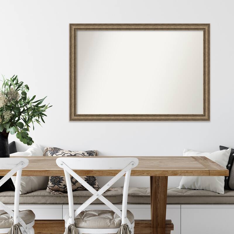Angled Non-Beveled Wood Framed Wall Mirror