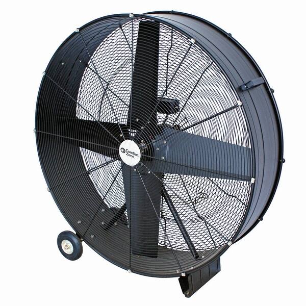 Shop Comfort Zone Czmc36 High Velocity Industrial 2 Speed 2 Wheel Black Drum Fan With Aluminum Blades And Adjustable Tilt 36 Overstock 31758719