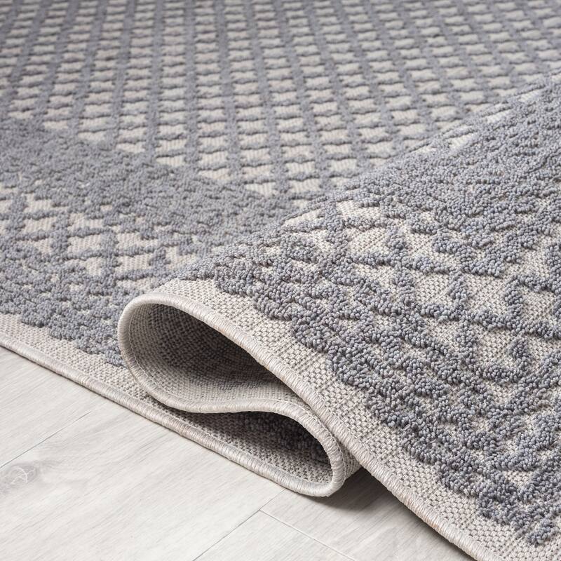 Sevita Bordered PET Yarn Indoor/Outdoor Area Rug