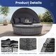 preview thumbnail 8 of 8, Gymax Patio Round Daybed w/Retractable Canopy Cushions & Throw Pillows