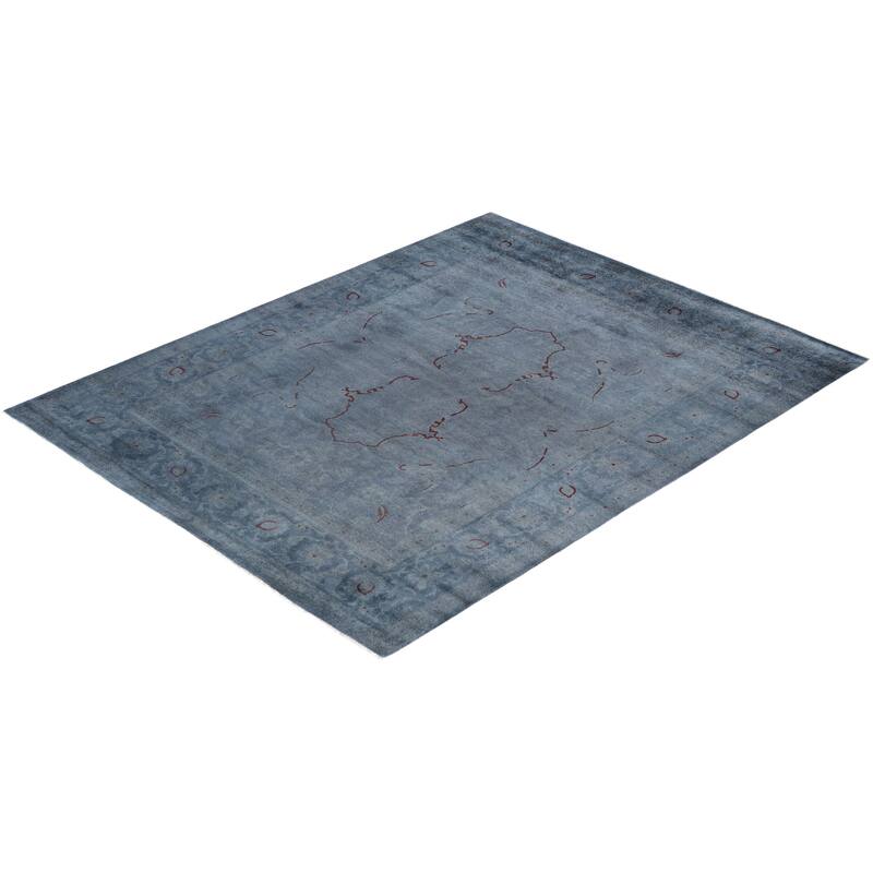 Overdyed One-of-a-Kind Hand-Knotted Area Rug - Gray - 8' 0" x 10' 1"
