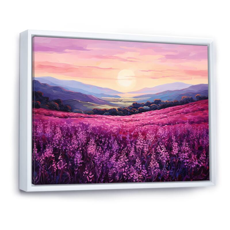 Designart "Bloomed Flower Horizons At Sunset I" Flower Framed Wall Art Prints