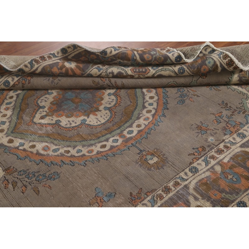 Over-Dyed Tabriz Persian Vintage Rug Hand-Knotted Wool Carpet - 6'10"x 9'2"