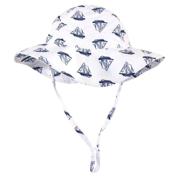 slide 1 of 1, Hudson Baby Infant and Toddler Boy Sun Protection Hat, Blue Sailboat, 2T-4T - Blue Sailboat Blue Sailboat - 2T