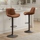preview thumbnail 47 of 60, Art Leon Adjustable Height Swivel Barstool, Set of 2 Yellow Brown