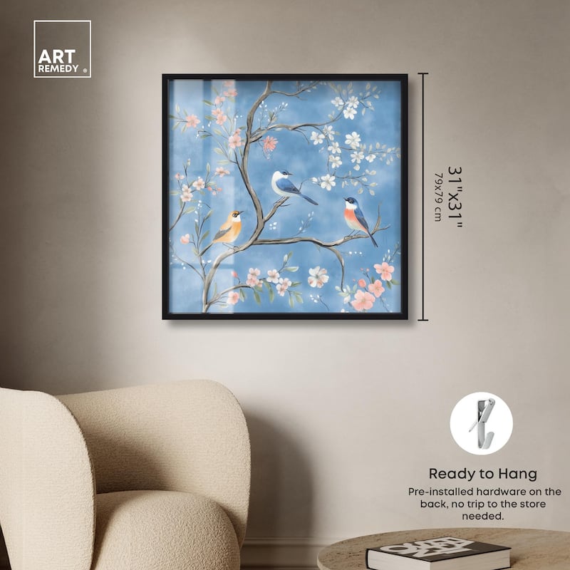 Birds in the Branches II Shadowbox by Art Remedy