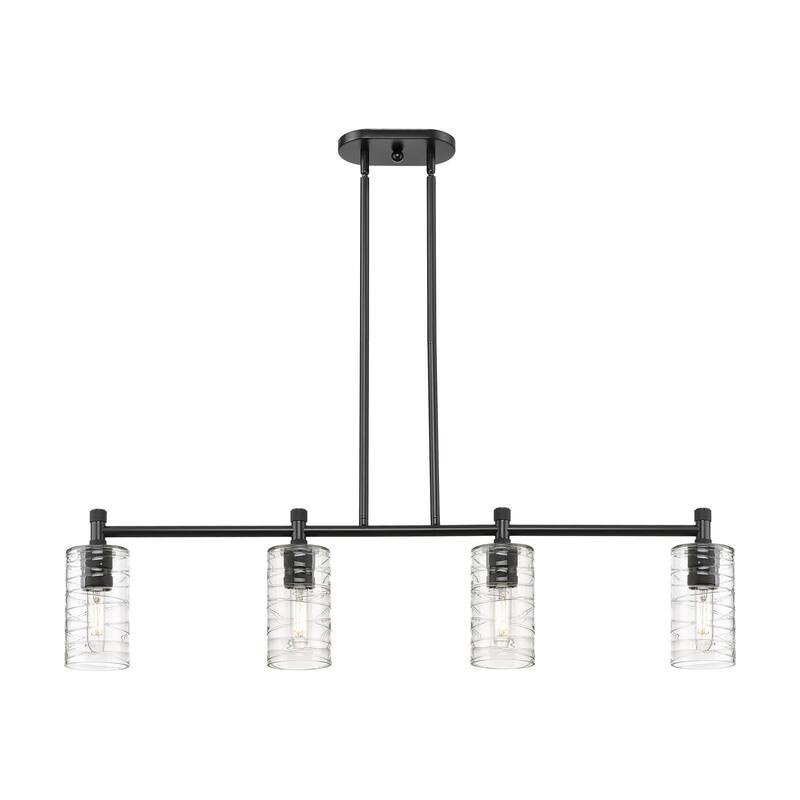 Innovations Lighting 434-4I-10-44 Crown Point Linear Crown Point 4 - Matte Black / Deco Swirl